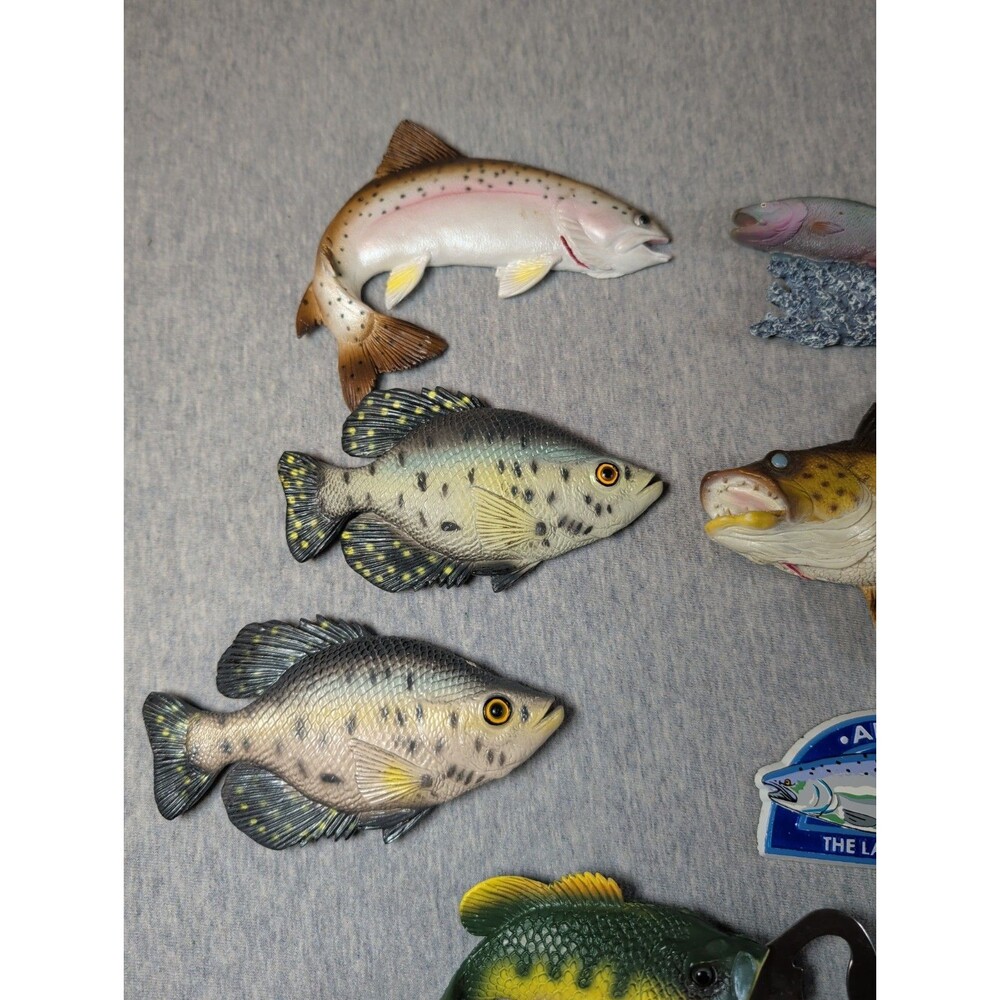 Lot Of 7 Fishing Magnets Bottle Opener Resin Cabin Outdoors Unique Gift - Picture 5 of 13